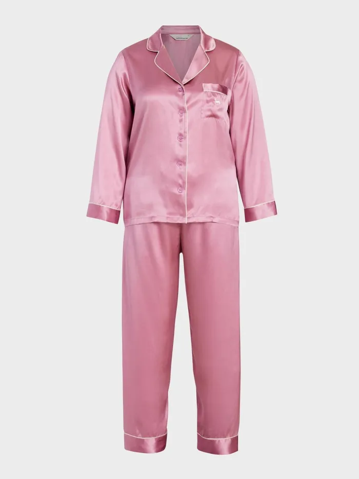 Women PA Plus Mauve Mulberry Silk Pj Set Mauve Peter Alexander Silk
