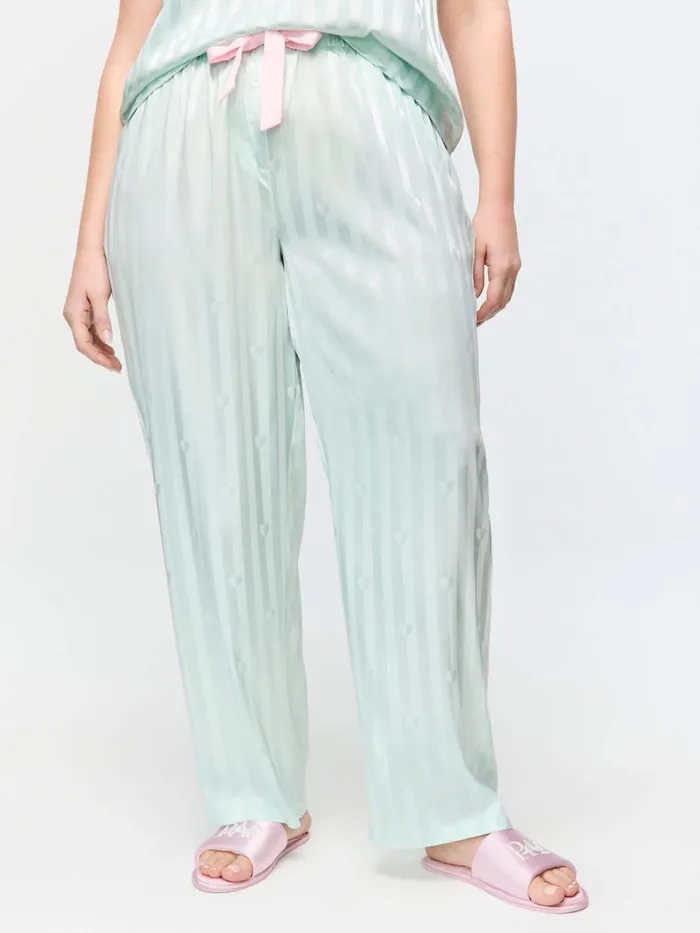 Women PA Plus Mint Satin Classic Pj Pant Mint Peter Alexander Satin