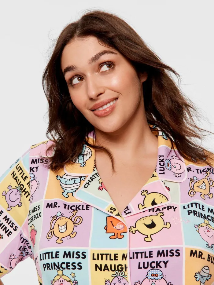 Women PA Plus Mr Men and Little Miss Shortie Pj Set Multi Peter Alexander Sets and Onesies