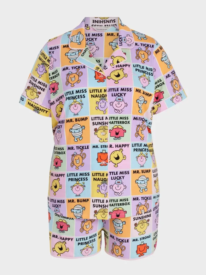 Women PA Plus Mr Men and Little Miss Shortie Pj Set Multi Peter Alexander Sets and Onesies