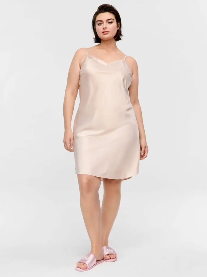 Women PA Plus Nude Satin Slip Nude Peter Alexander Satin