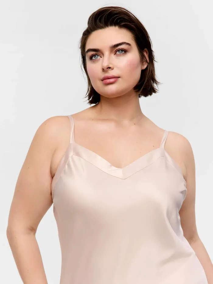 Women PA Plus Nude Satin Slip Nude Peter Alexander Satin