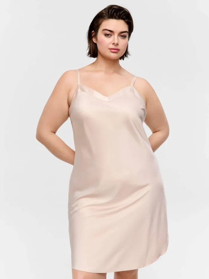 Women PA Plus Nude Satin Slip Nude Peter Alexander Satin