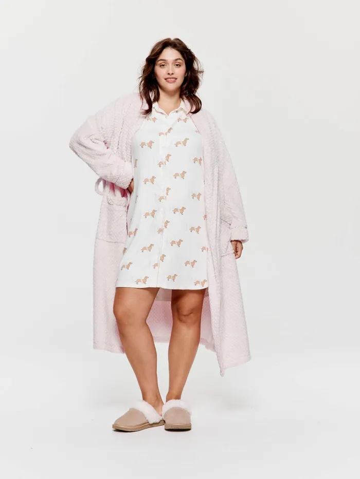 Women PA Plus Penny Short Sleeve Plush Nightshirt Multi Peter Alexander Lounge Women PA Plus Penny Short Sleeve Plush Nightshirt Multi Peter Alexander Lounge