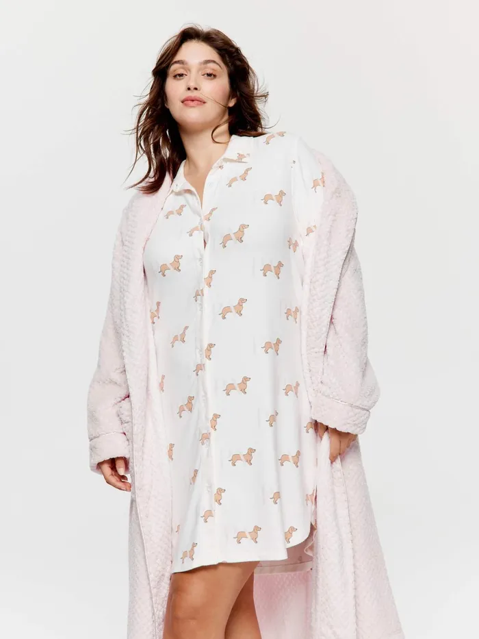 Women PA Plus Penny Short Sleeve Plush Nightshirt Multi Peter Alexander Lounge