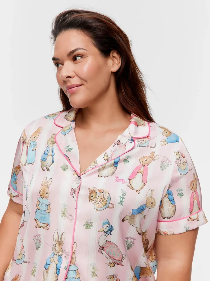 Women PA Plus Peter Rabbit Satin Shortie Pj Set Multi Peter Alexander Sets and Onesies
