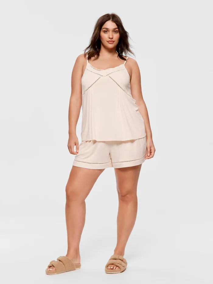 Women PA Plus Soft Pink Bamboo Jersey Tank Pink Peter Alexander Tops
