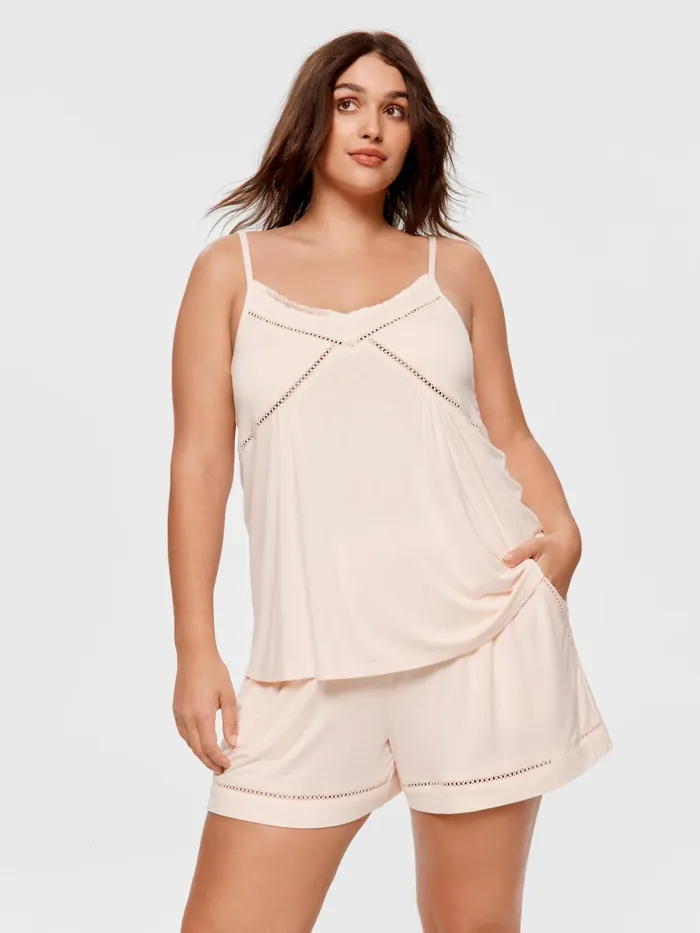 Women PA Plus Soft Pink Bamboo Jersey Tank Pink Peter Alexander Tops