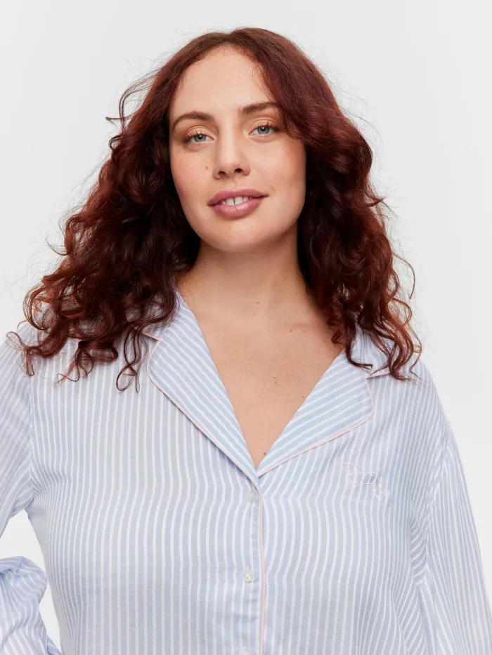 Women PA Plus Stripe Long Sleeve Nightshirt Multi Peter Alexander Nighties
