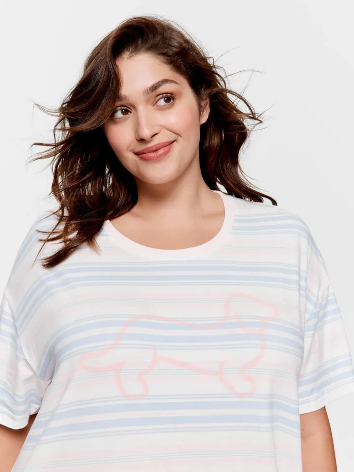 Women PA Plus Stripe Sleep Tee Multi Peter Alexander Nighties