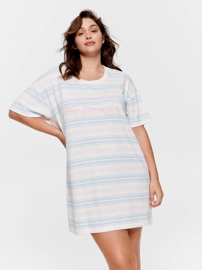 Women PA Plus Stripe Sleep Tee Multi Peter Alexander Nighties
