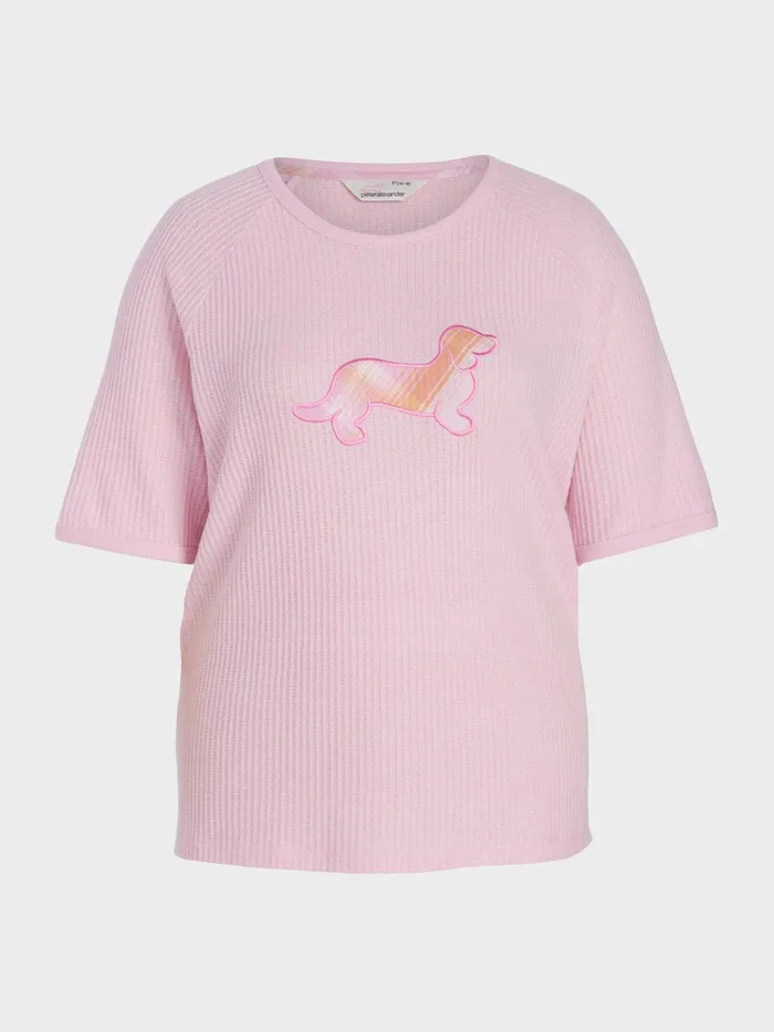 Women PA Plus Waffle Penny Brushed Oversized Tee Pink Peter Alexander Tops