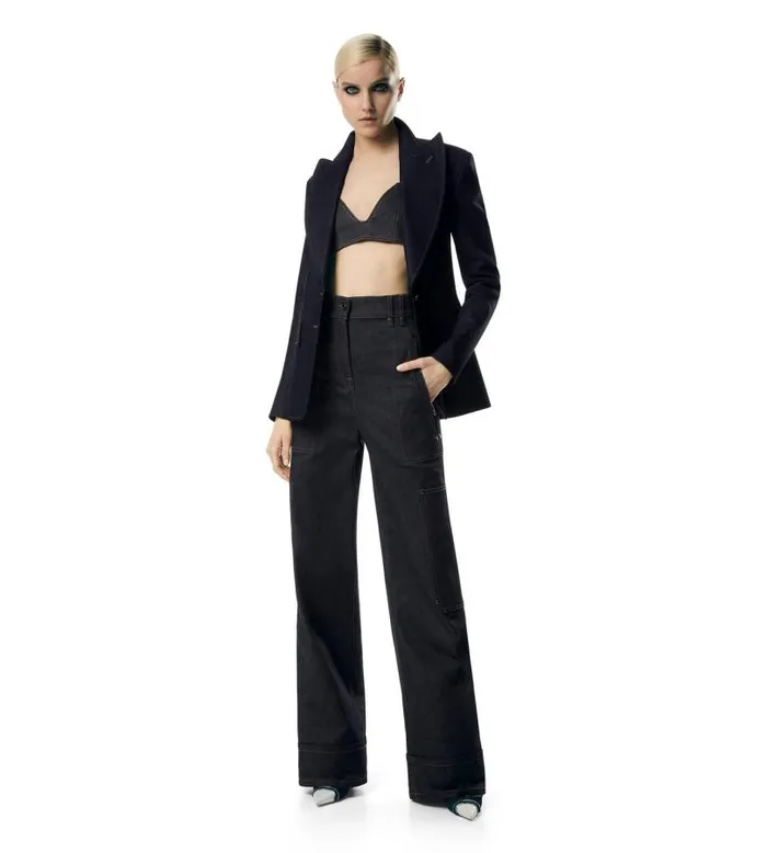 Women Pants and Shorts Tom Ford Lightweight Denim Wide Leg Pants Dark Indigo Women Pants and Shorts Tom Ford Lightweight Denim Wide Leg Pants Dark Indigo