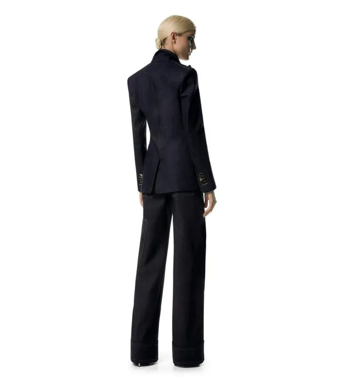 Women Pants and Shorts Tom Ford Lightweight Denim Wide Leg Pants Dark Indigo Women Pants and Shorts Tom Ford Lightweight Denim Wide Leg Pants Dark Indigo