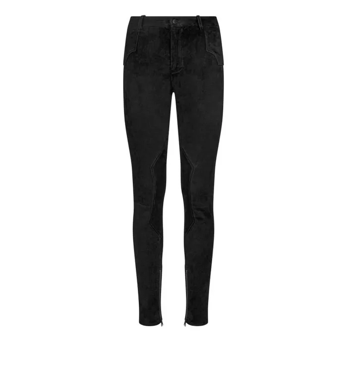 Women Pants and Shorts Tom Ford Stretch Suede Pants Black