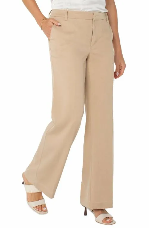 Women Pants Liverpool Los Angeles Kelsey Wide Leg Trouser Sand Dune