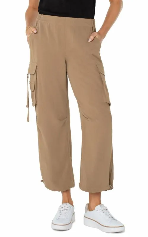 Women Pants Liverpool Los Angeles Pullon Parachute Cargo Pants Palo Santo