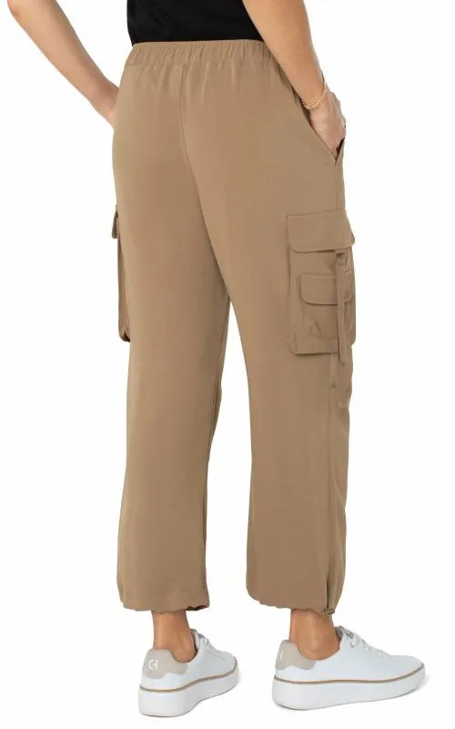 Women Pants Liverpool Los Angeles Pullon Parachute Cargo Pants Palo Santo
