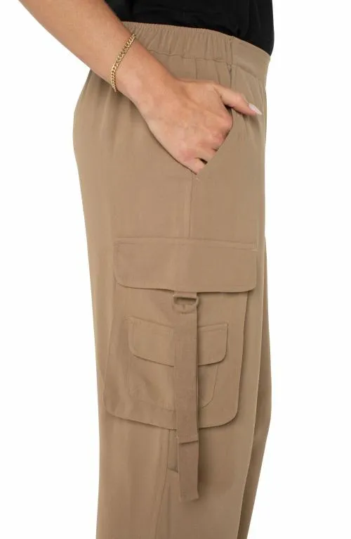 Women Pants Liverpool Los Angeles Pullon Parachute Cargo Pants Palo Santo