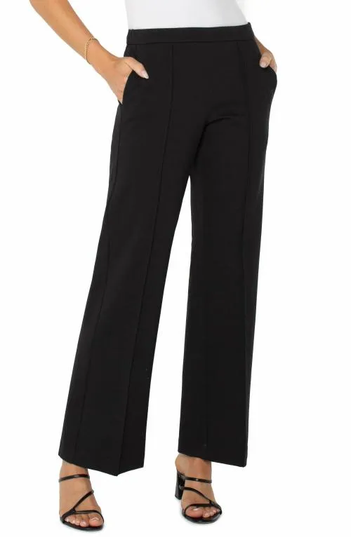 Women Pants Liverpool Los Angeles Wide Leg Pullon Trouser Black