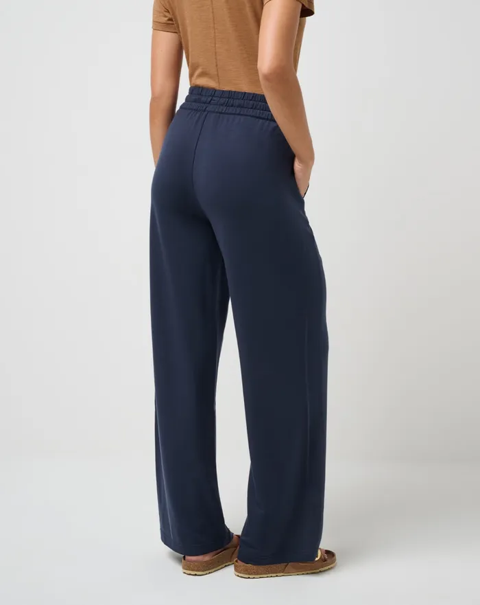 Women Pants TravisMathew CLOUD TERRY WIDE LEG PANT Navy Blazer