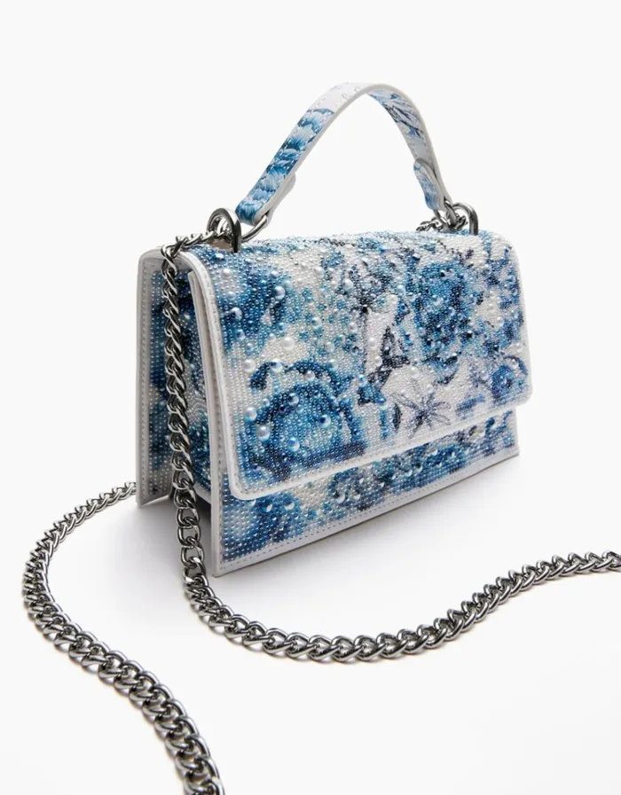 Women PEARL TOILE CONVERTIBLE BAG BLUEMULTI Betsey Johnson Women PEARL TOILE CONVERTIBLE BAG BLUEMULTI Betsey Johnson