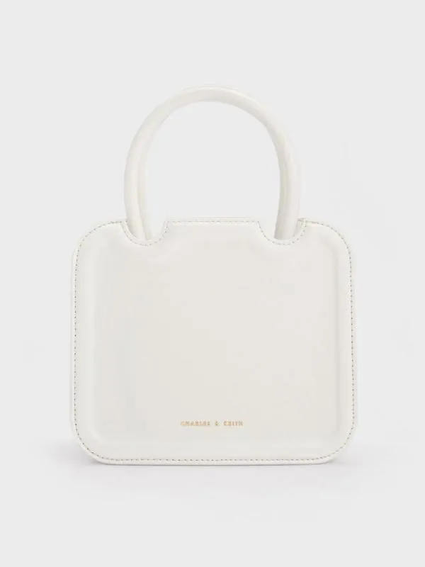 Women Perline Sculptural Top Handle Bag 8211 White CHARLES and KEITH Top Handle Bags Women Perline Sculptural Top Handle Bag 8211 White CHARLES and KEITH Top Handle Bags