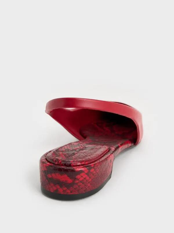 Women PointedToe HighVamp Slingback Flats 8211 Red CHARLES and KEITH Flats Women PointedToe HighVamp Slingback Flats 8211 Red CHARLES and KEITH Flats