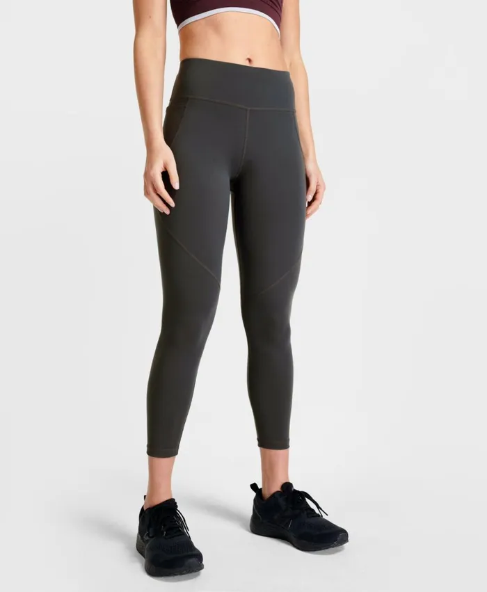 Women Power 78 Gym Leggings Slate Grey Sweaty Betty Pocketed