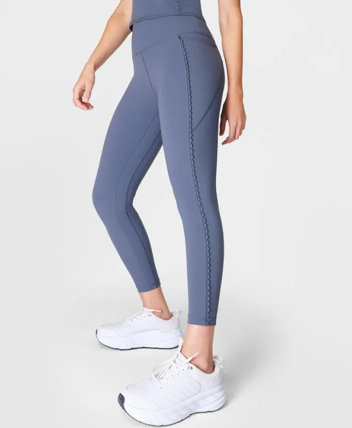 Women Power Scallop 78 Leggings Endless Blue Sweaty Betty Pocketed