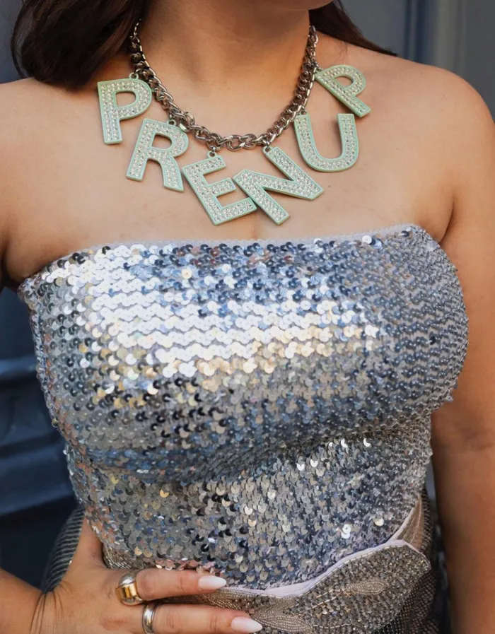 Women PRENUP FRONTAL NECKLACE CRYSTAL Betsey Johnson