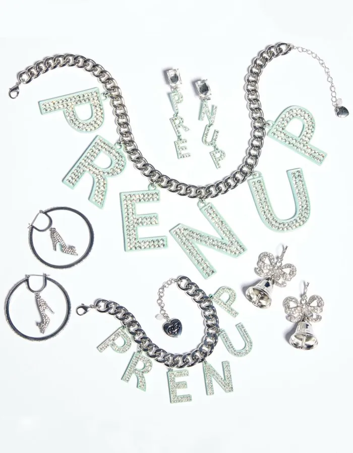 Women PRENUP FRONTAL NECKLACE CRYSTAL Betsey Johnson