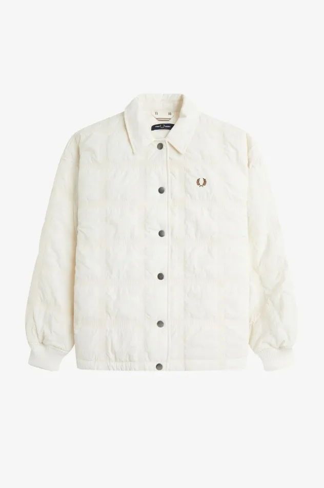 Women Quilted Jacket Ecru Fred Perry Coats and Jackets