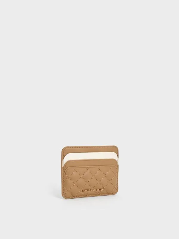 Women Quilted MultiSlot Card Holder 8211 Sand CHARLES and KEITH Card Holders