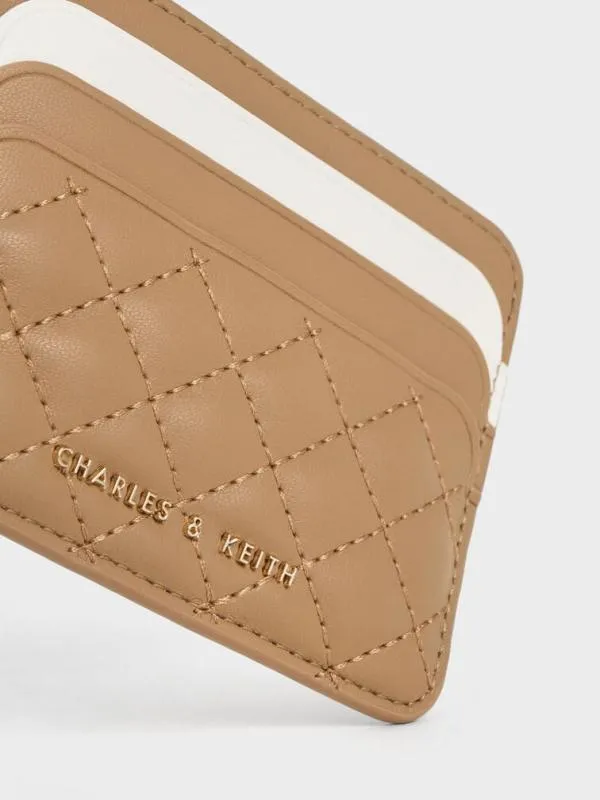 Women Quilted MultiSlot Card Holder 8211 Sand CHARLES and KEITH Card Holders