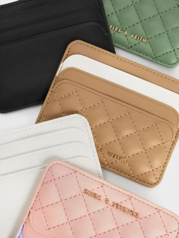 Women Quilted MultiSlot Card Holder 8211 Sand CHARLES and KEITH Card Holders