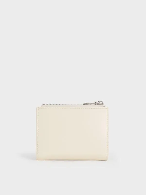 Women Rachel FrontPocket TopZip Wallet 8211 Cream CHARLES and KEITH Small Wallets