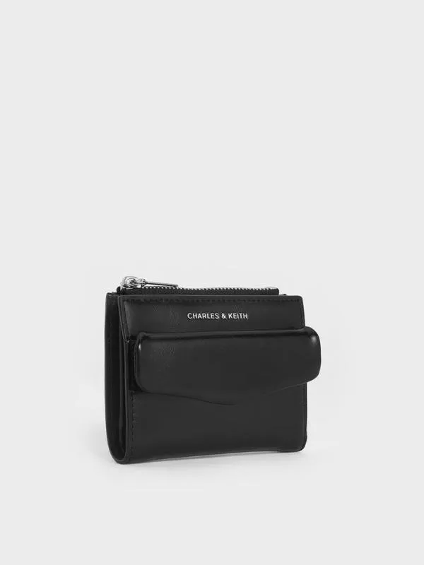 Women Rachel FrontPocket TopZip Wallet 8211 Noir CHARLES and KEITH Small Wallets
