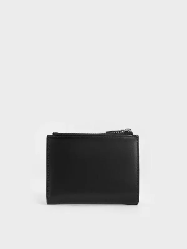 Women Rachel FrontPocket TopZip Wallet 8211 Noir CHARLES and KEITH Small Wallets