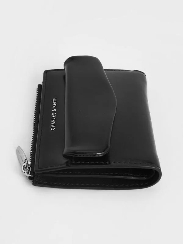 Women Rachel FrontPocket TopZip Wallet 8211 Noir CHARLES and KEITH Small Wallets