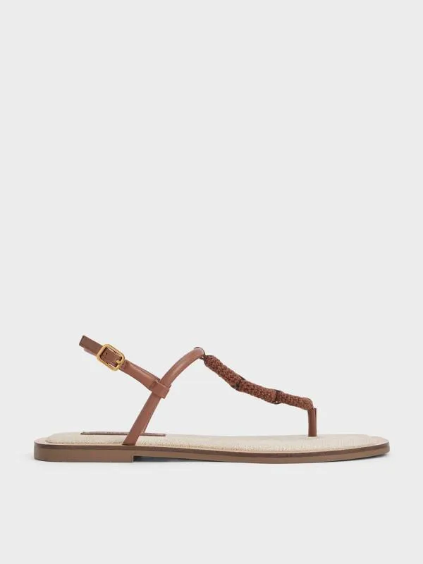 Women Raffia Ring Thong Sandals 8211 Multi CHARLES and KEITH Sandals