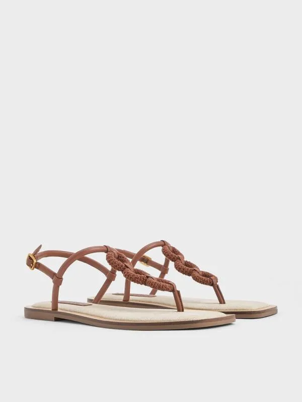 Women Raffia Ring Thong Sandals 8211 Multi CHARLES and KEITH Sandals