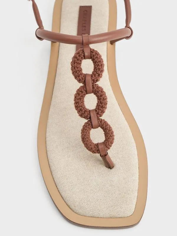 Women Raffia Ring Thong Sandals 8211 Multi CHARLES and KEITH Sandals