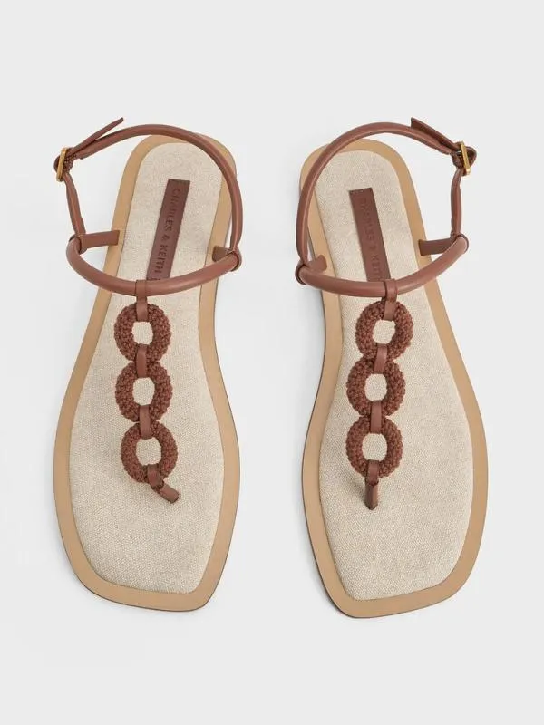 Women Raffia Ring Thong Sandals 8211 Multi CHARLES and KEITH Sandals