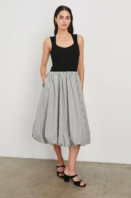 Women Rails Dresses and Rompers Rosalind Dress Ivory Jet Gingham Black Women Rails Dresses and Rompers Rosalind Dress Ivory Jet Gingham Black