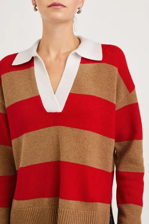Women Rails Sweaters Harris Sweater Cherry Camel Stripe Women Rails Sweaters Harris Sweater Cherry Camel Stripe