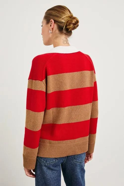Women Rails Sweaters Harris Sweater Cherry Camel Stripe Women Rails Sweaters Harris Sweater Cherry Camel Stripe