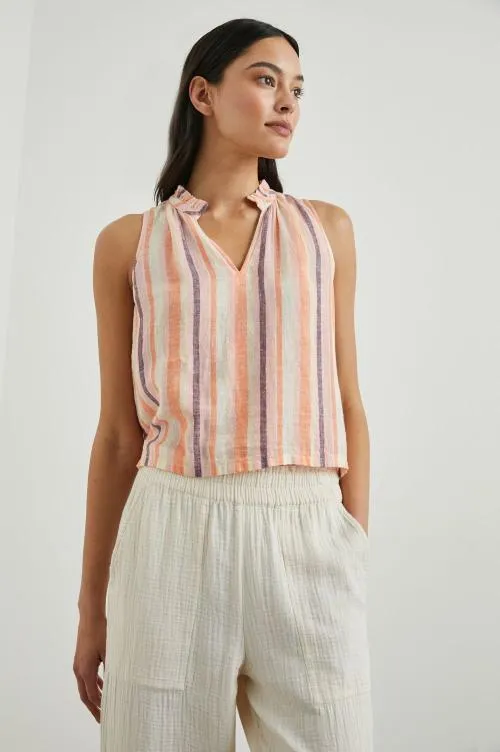 Women Rails Tops Christy Top Papaya Stripe Women Rails Tops Christy Top Papaya Stripe