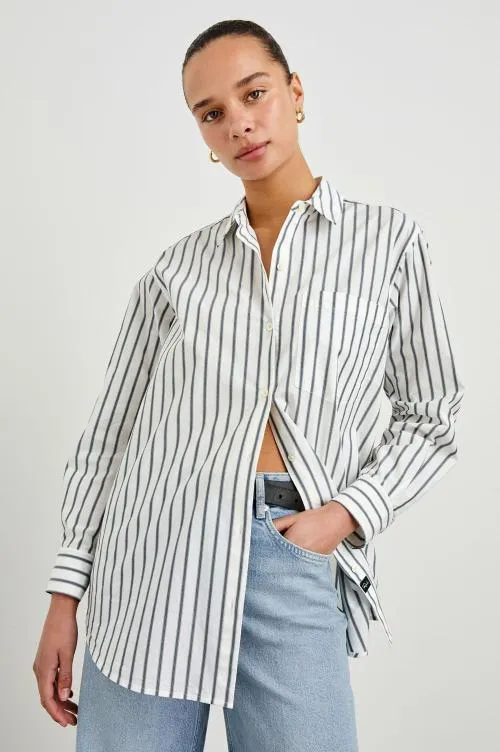 Women Rails Tops Elsa Shirt Chalk Slate Stripe Women Rails Tops Elsa Shirt Chalk Slate Stripe