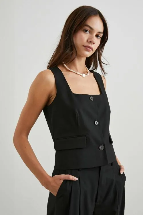 Women Rails Tops Guilia Vest Black Twill